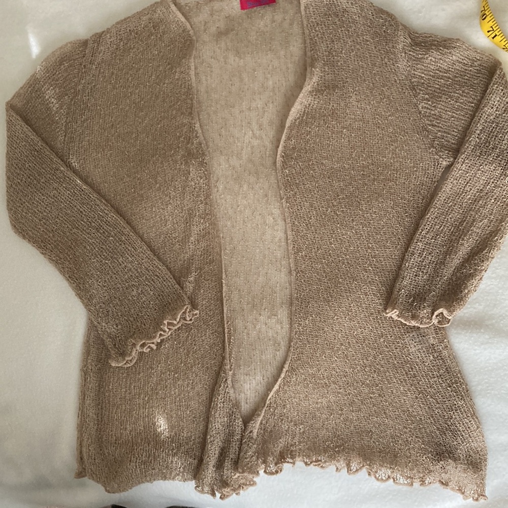 Sheer Top, Summer Sweater, Size L neutral